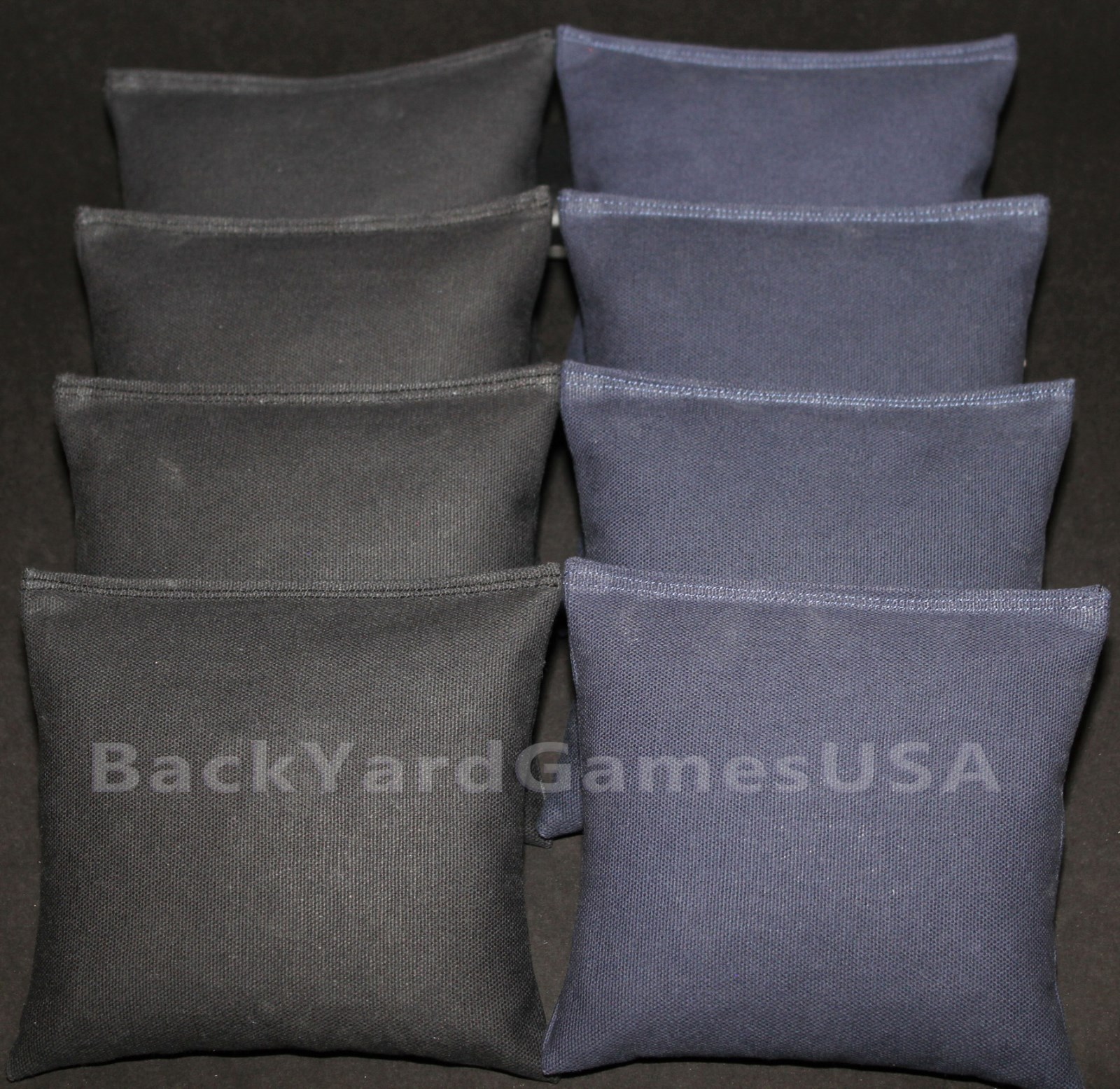 CORNHOLE BEAN BAGS Black & Navy All Weather Bags