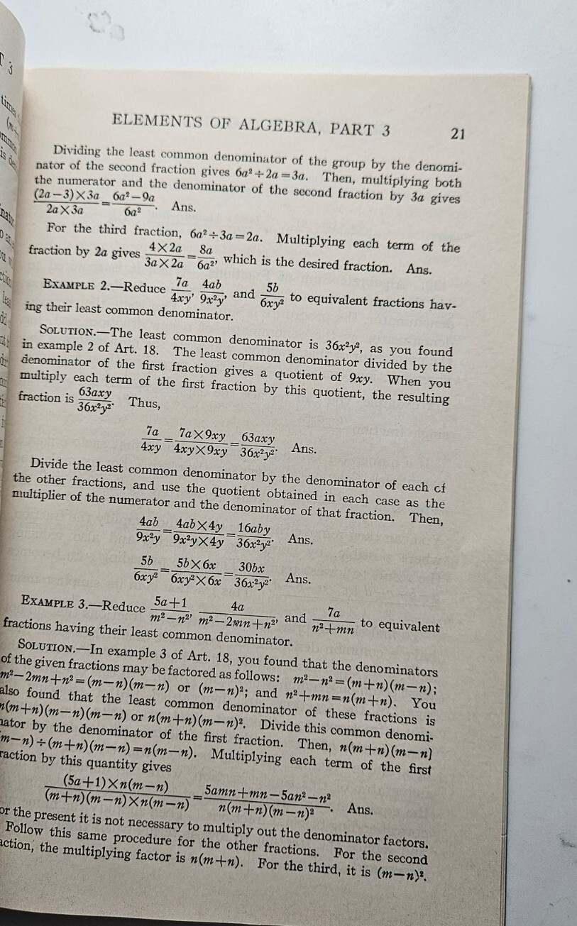 Elements Of Algebra W.M. Spangler