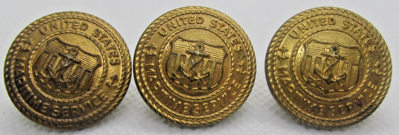 Vtg Lot United States Maritime Service Button American Emblem Co Utica New York