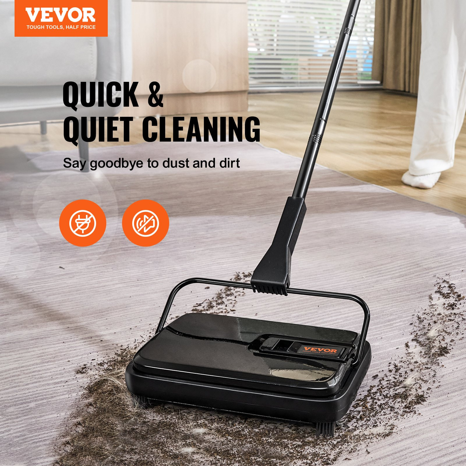VEVOR Carpet Sweeper - Manual Floor Sweeper for Home and Office