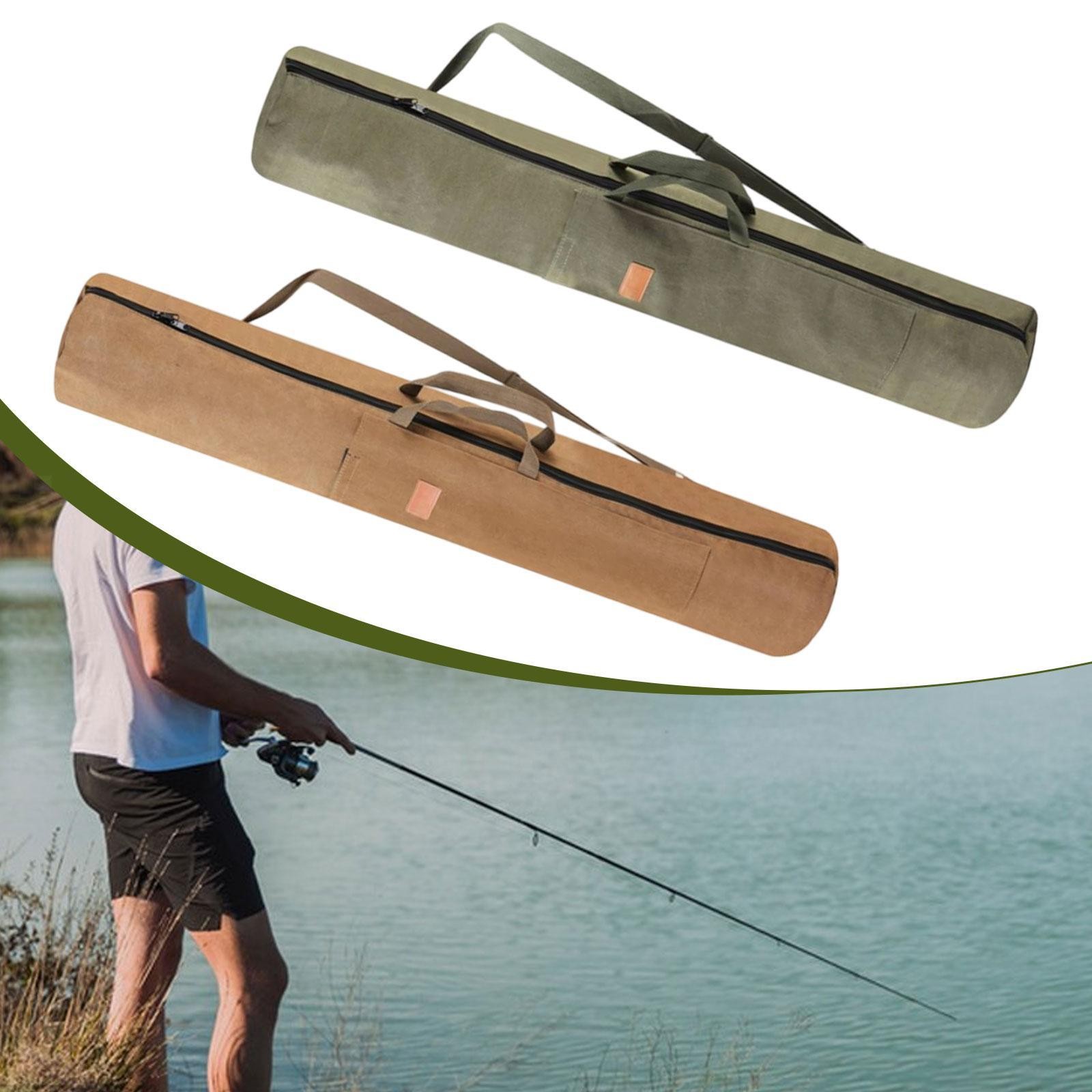 Fishing Rod Storage Bag Travel Carrier 47.24inch Foldable Side Pockets Fishing