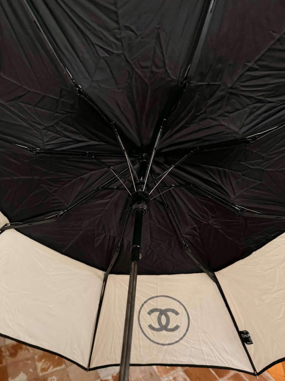 Rare vintage authentic Chanel umbrella – chic statement piece