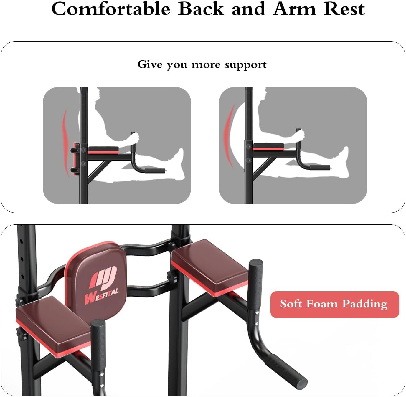Pull Up Bar Power Tower Dip Bar Station Dip Stand Multi-Functional Workout