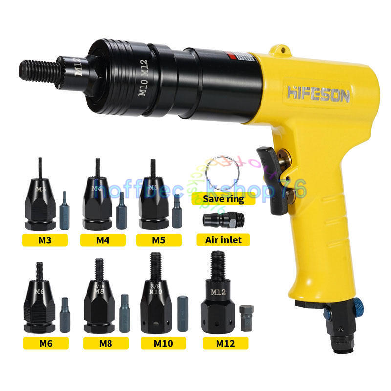 ONE Pneumatic Air Rivet Nut Guns Rivnut Tool For M3 M4 M5 M6 M8 M10 M12 Nuts