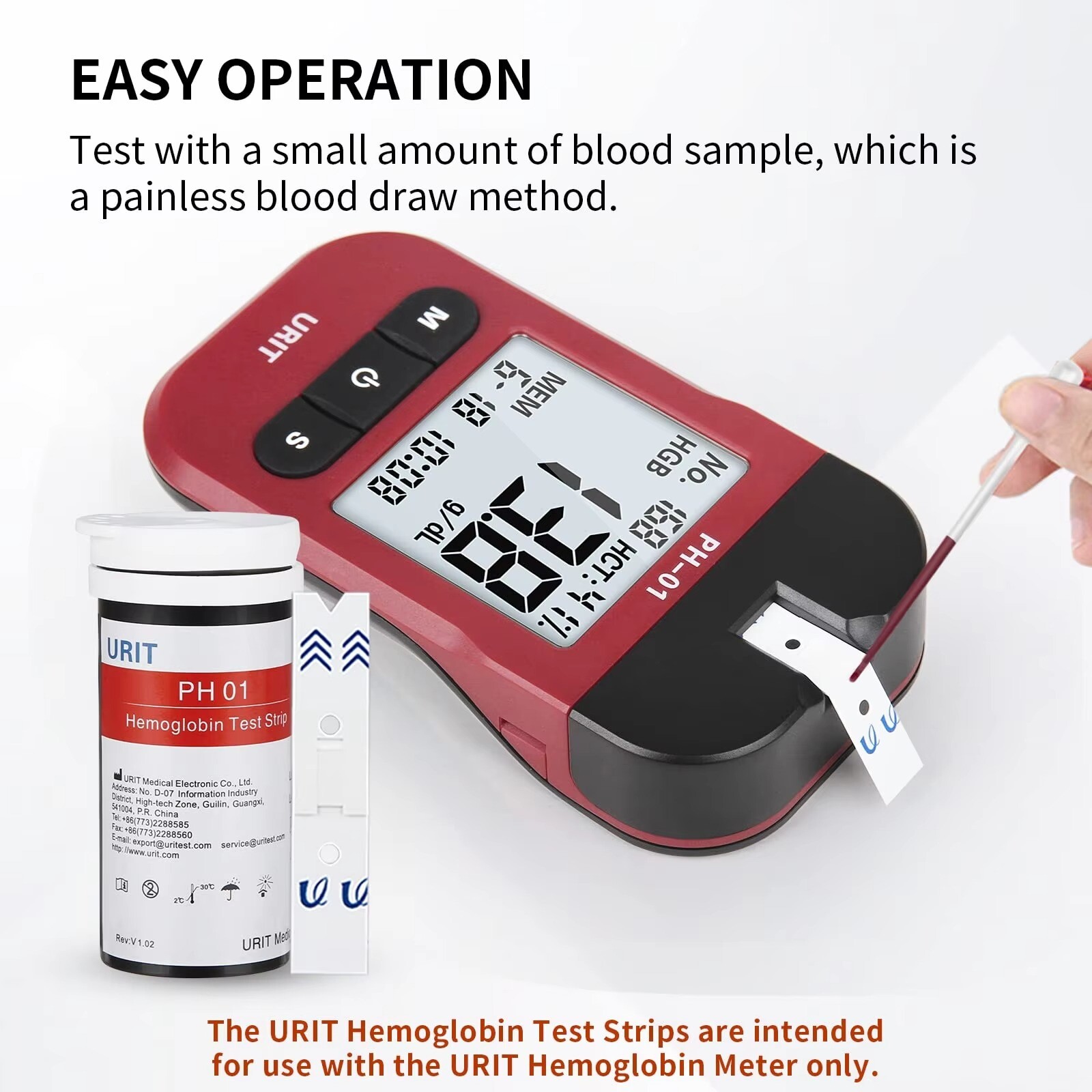 Hemoglobin Test Meter Kit 25 Test Strips & Lancets Home Blood Testing gt