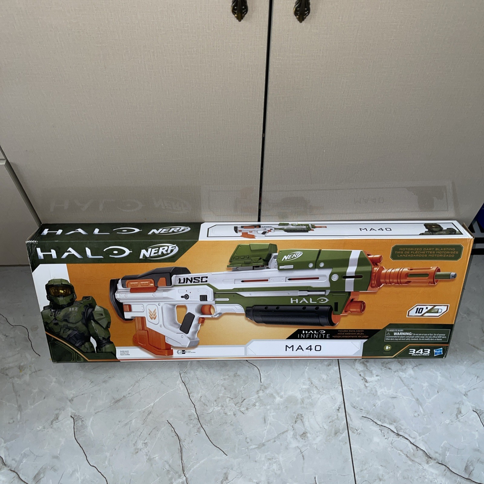 2020 Hasbro NERF Halo MA40 Motorized Dart Blaster with Game Code Brand New