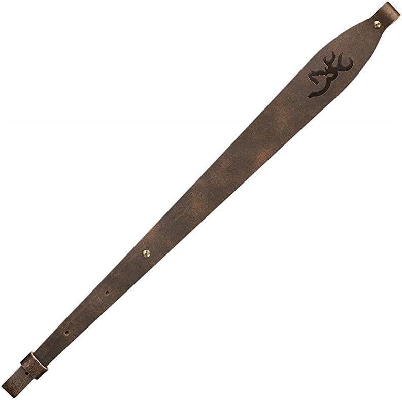 Browning Big Buckmark Leather Rifle Sling, Distressed Brown - 122488