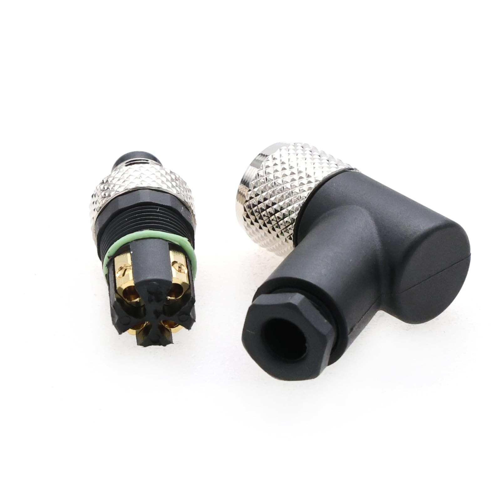 M8 Right Angle 4 Pin Male Female A Code Plug, Industrial Circular Sensor Set