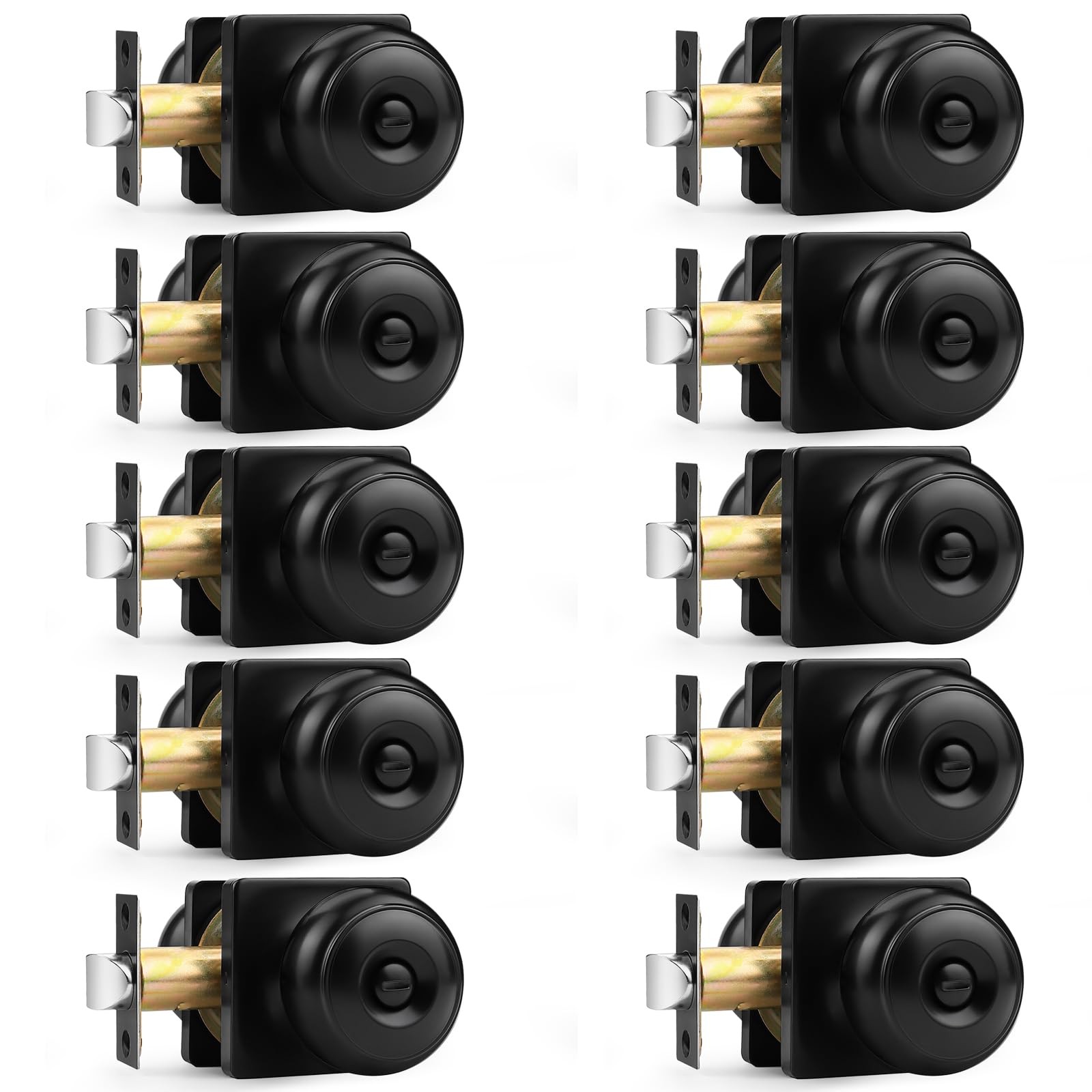 Black Door Knobs Privacy with Square Privacy,