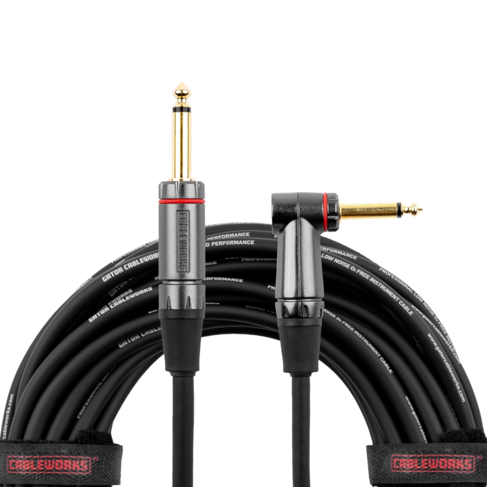 Gator Headliner Series Instrument to Transmitter Cable, 3ft Straight-Right-Angle