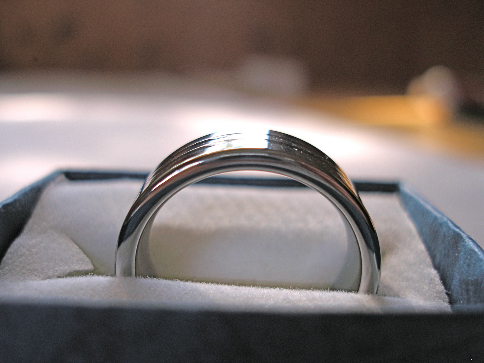 MENS- Tungsten Ring with Black Enamel Stripes