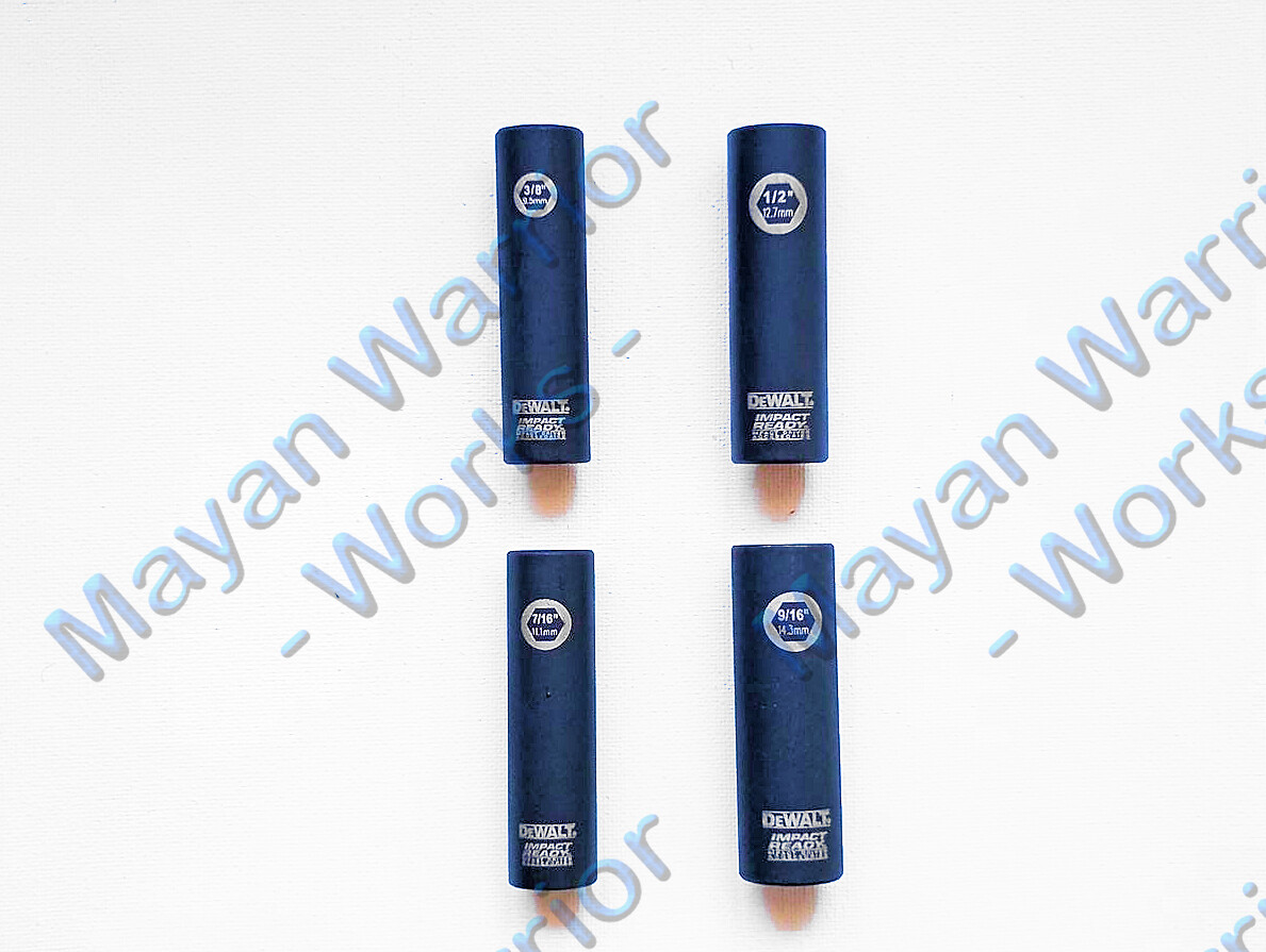 1 set DEWALT 3/8" Drive Impact Ready deep well Sockets 3/8", 7/16", 1/2", 9/16"