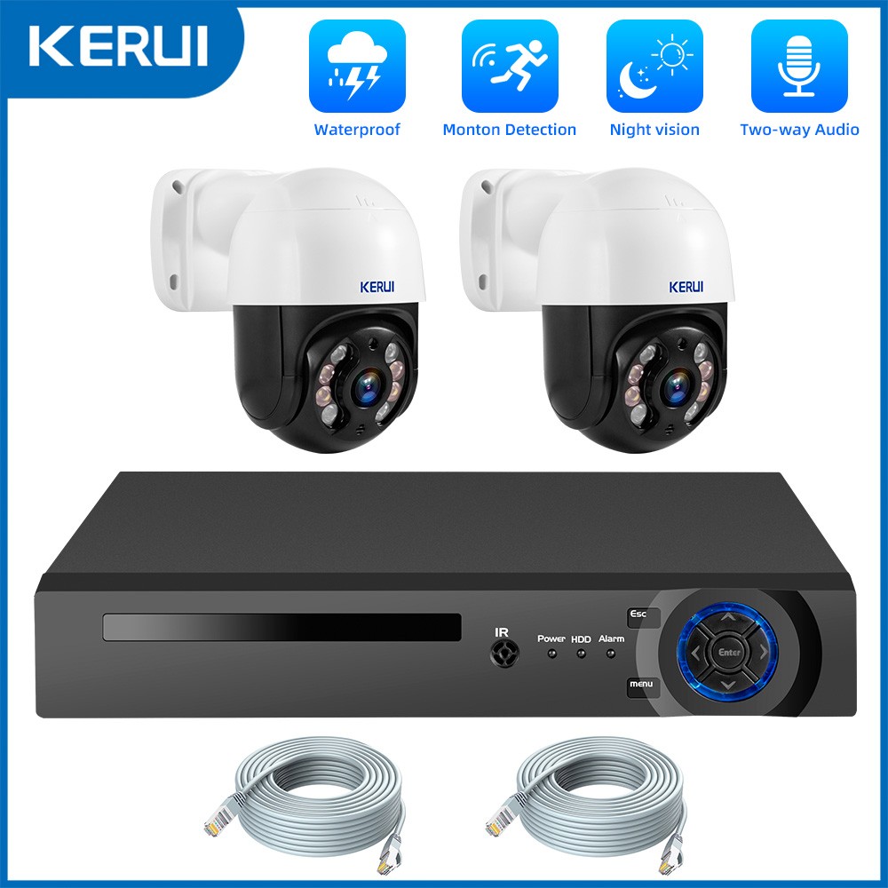 8Channel PoE NVR Kit 6MP IP Cameras 2TB Surveillance HDD IP66 Home Business