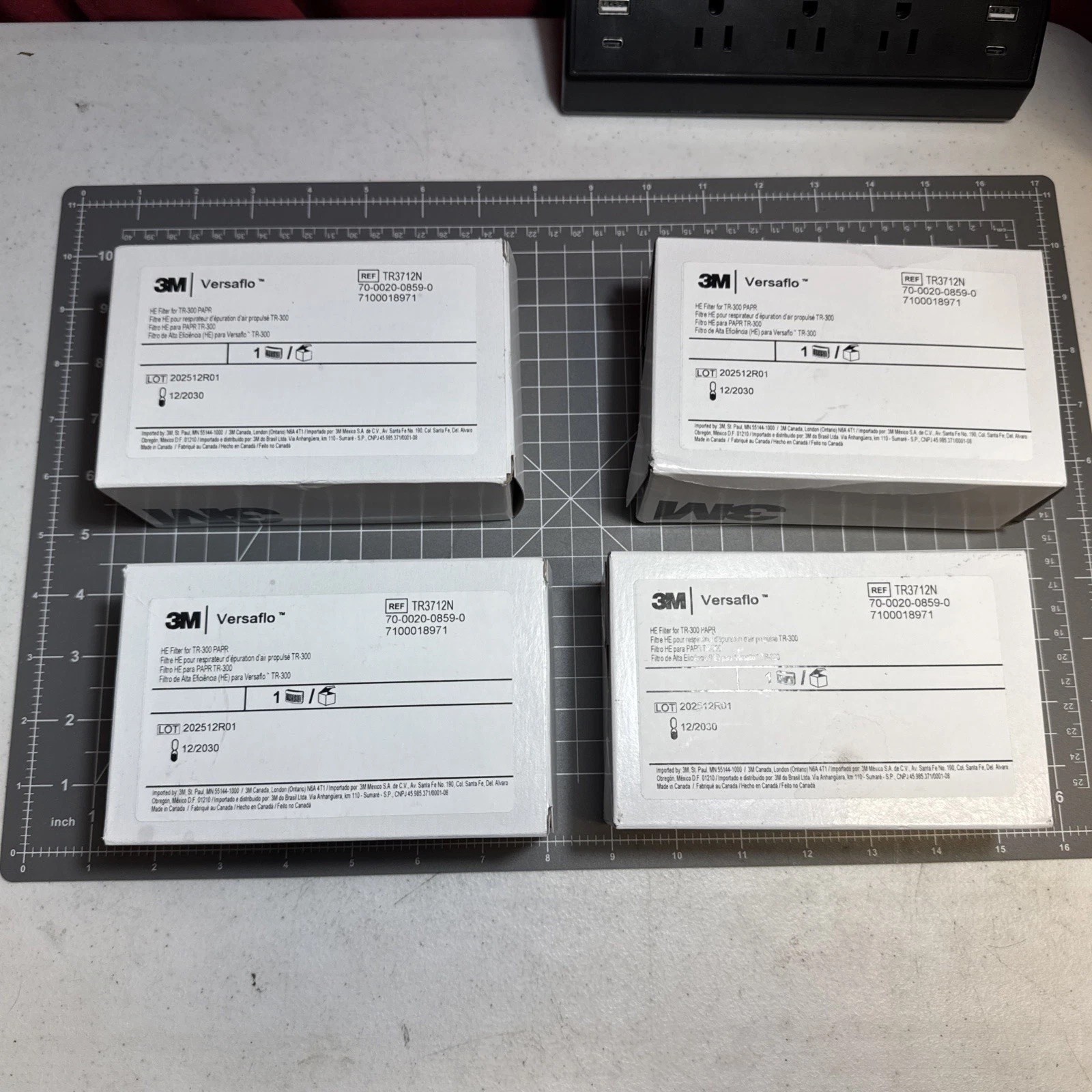 Lot Of 4 3M HE Filter TR-3712N for Versaflo TR-300 Series PAPR.  -V