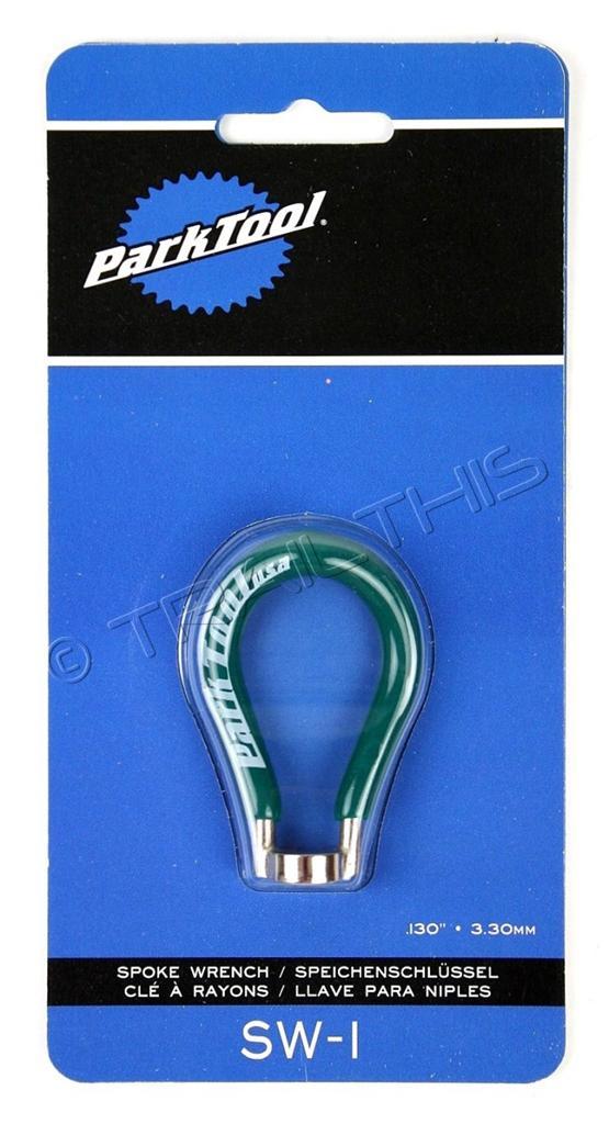 Park Tool SW-1 Spoke Wrench Wheel 3.3mm (0.130") Green Bike Repair Tool