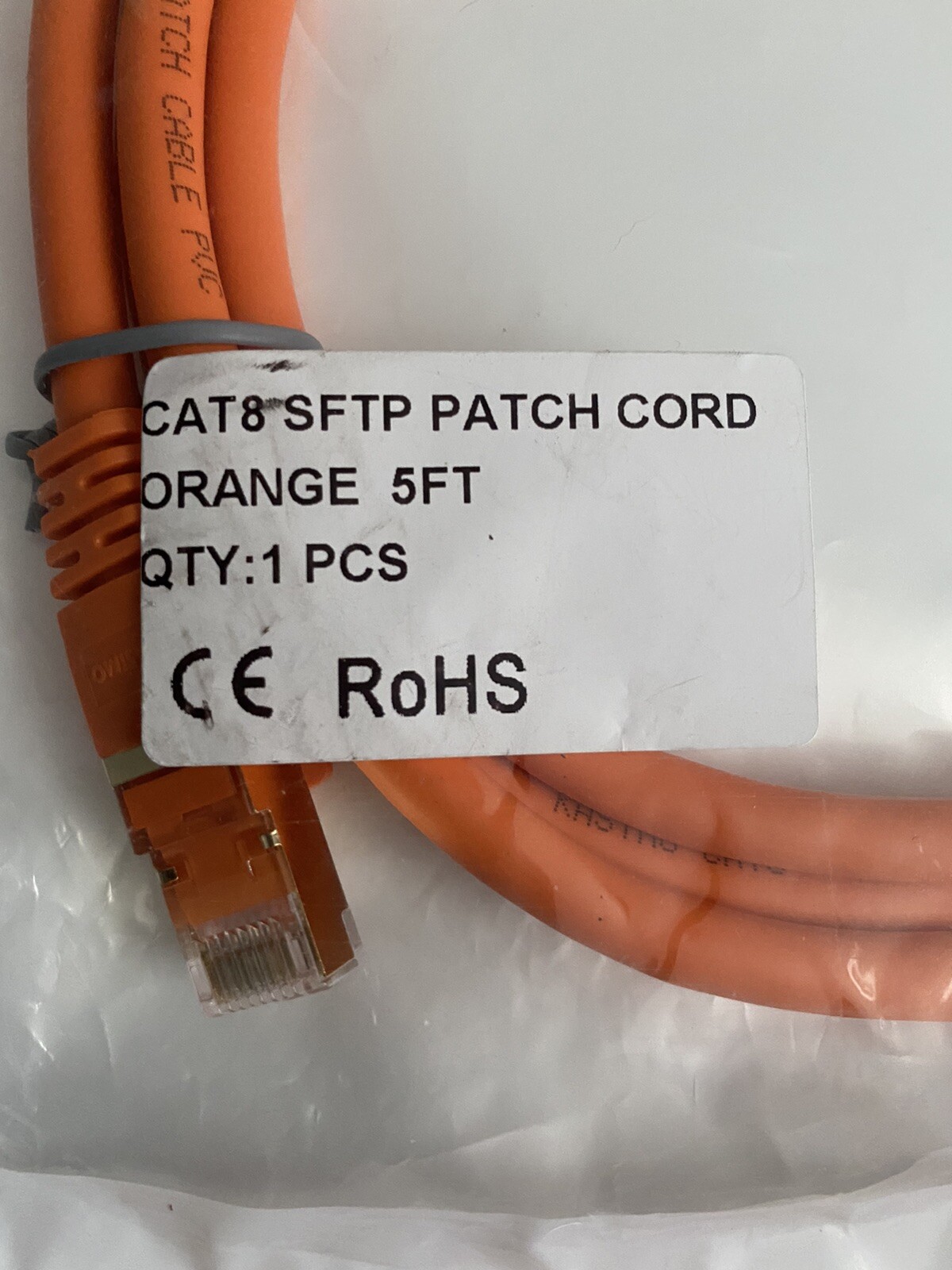 Kasimo Cat8-Super Speed Ethernet Cable..5ft. SFTP Patch Cord Orange.