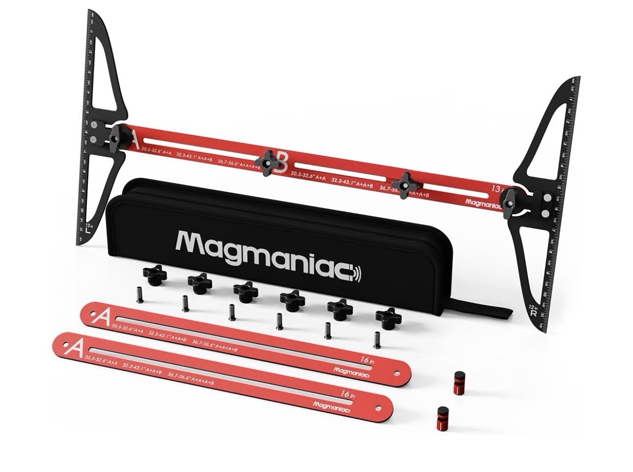 Magmaniac Stair Tread Template Tool Kit  (A,B,&C) with Case Red/Black -NIB