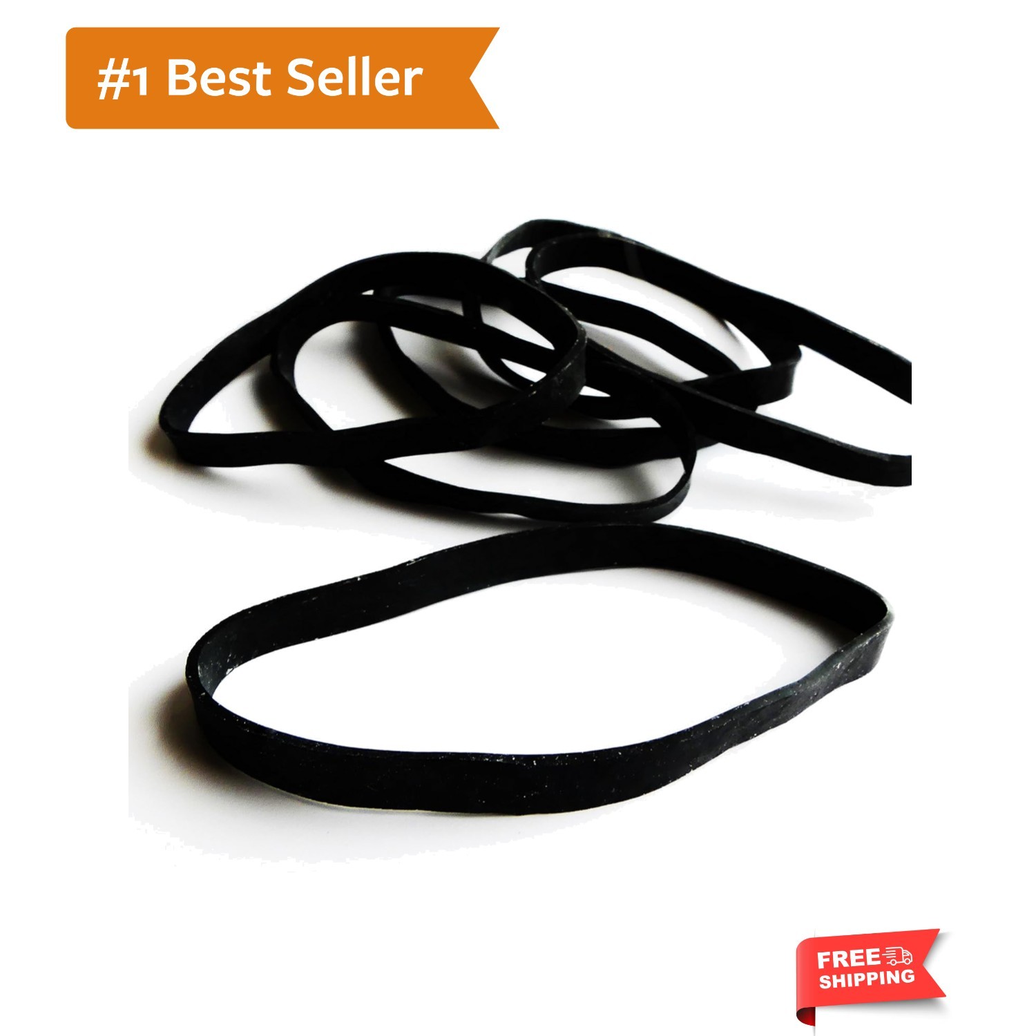 20 Heavy Duty Rubber Bands | Big Thick XL-Large UV Resistant Black Rubber-Ban...