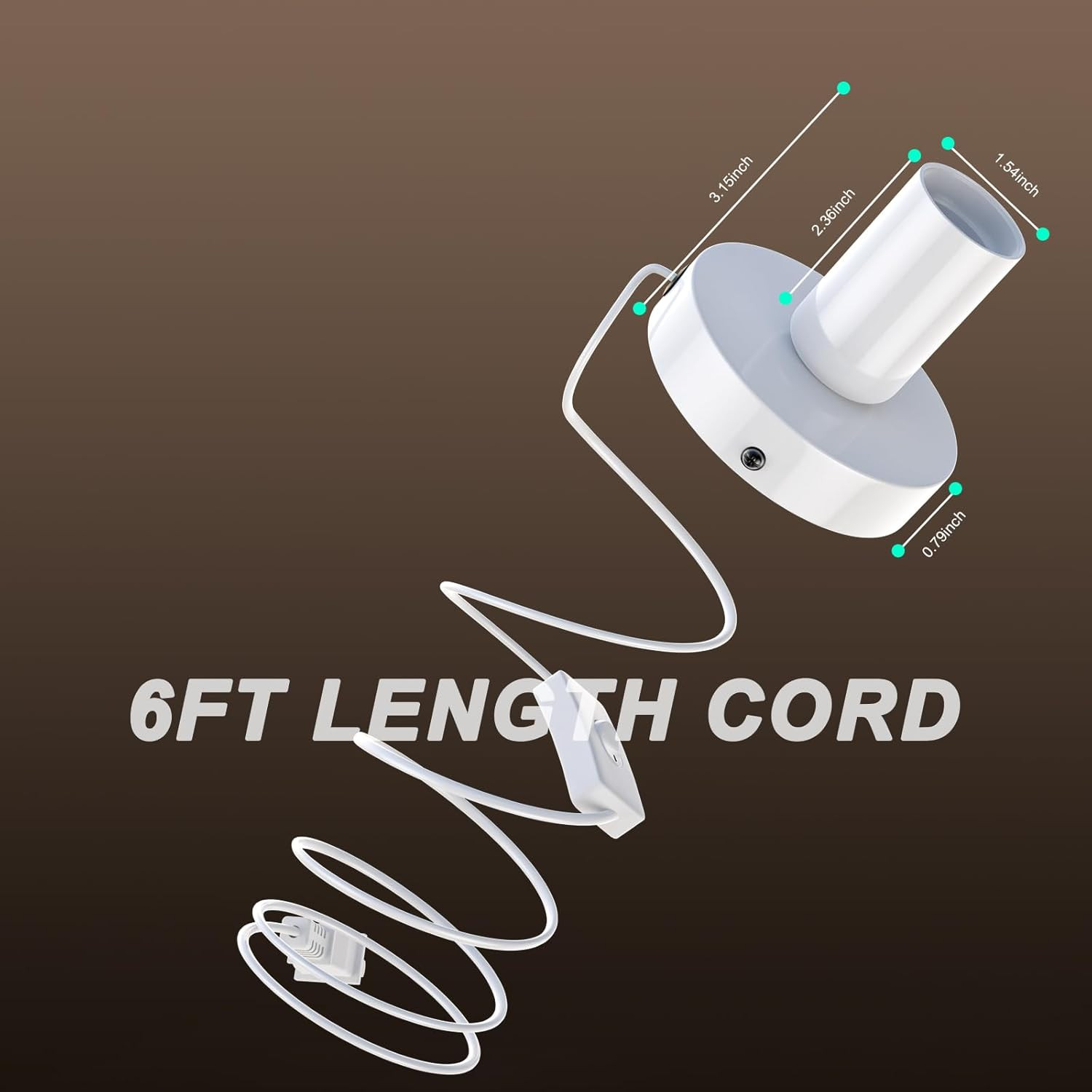【Upgraded】 2 Polished Metal Desktop/Hanging Light Bulb Socket E26/E27 Lamp Base,