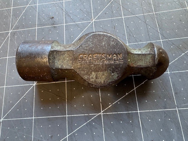 Vintage Craftsman 12 Ounce Ball Peen Hammer Head Machinist Metal Working Tool