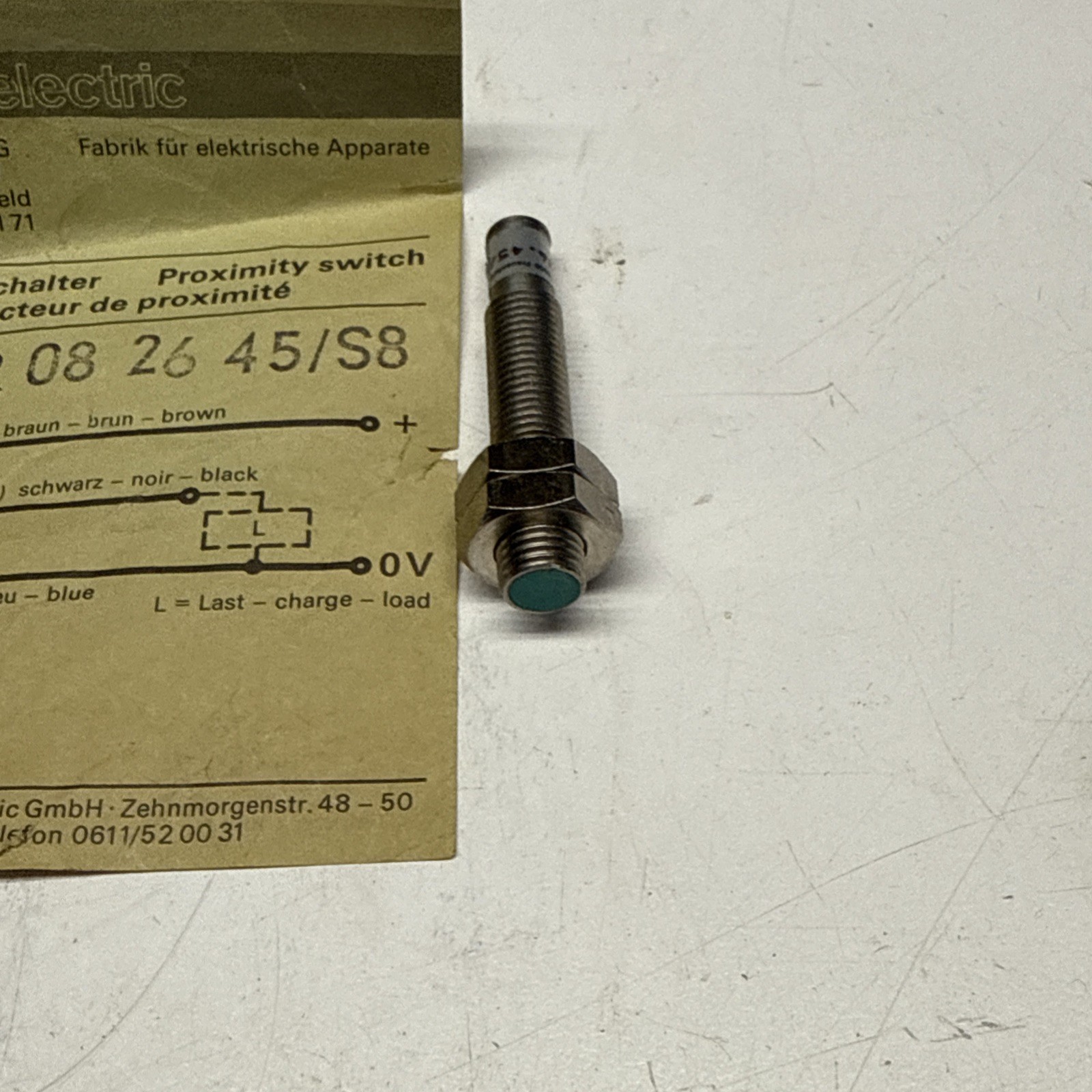 Baumer Electric Proximity Switch IFR 08.26.45/S8