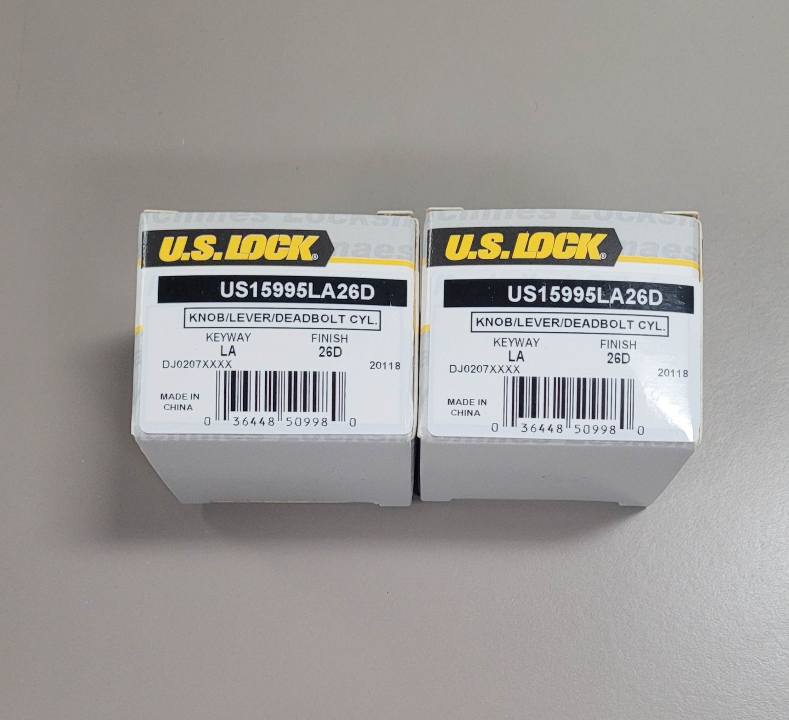 2-PACK US Lock Knob/Deadbolt Cylinder Universal LA Keyway Chrome KA2