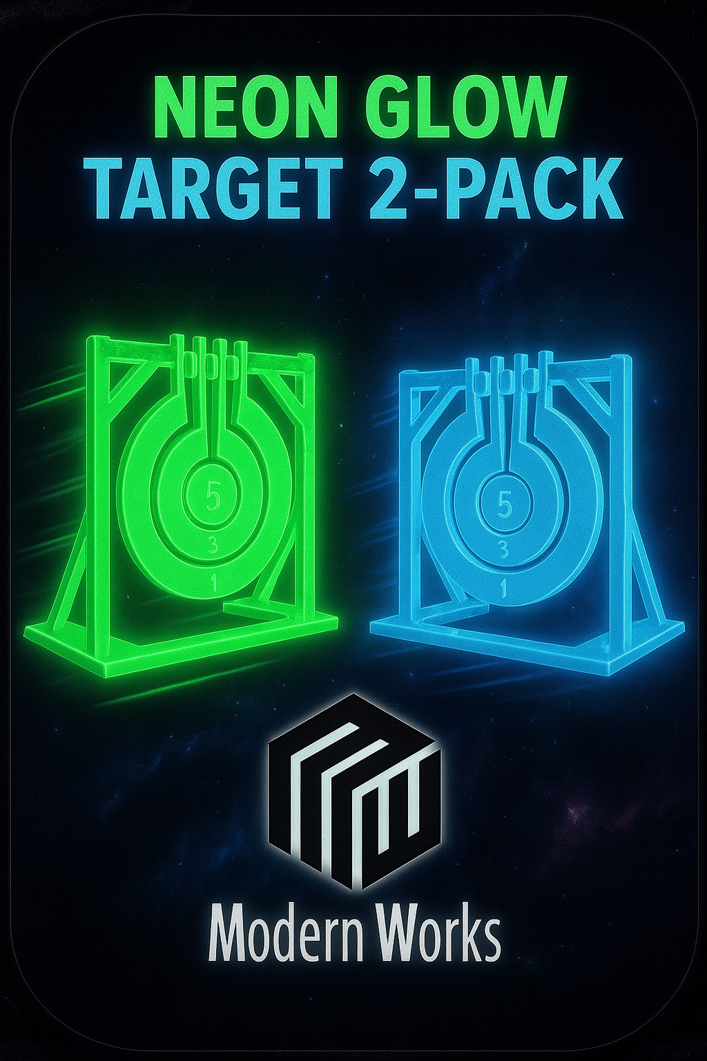 2x NEON GLOW Airsoft/ Nerf Spin-around Target Indoor airsoft practice Mountable