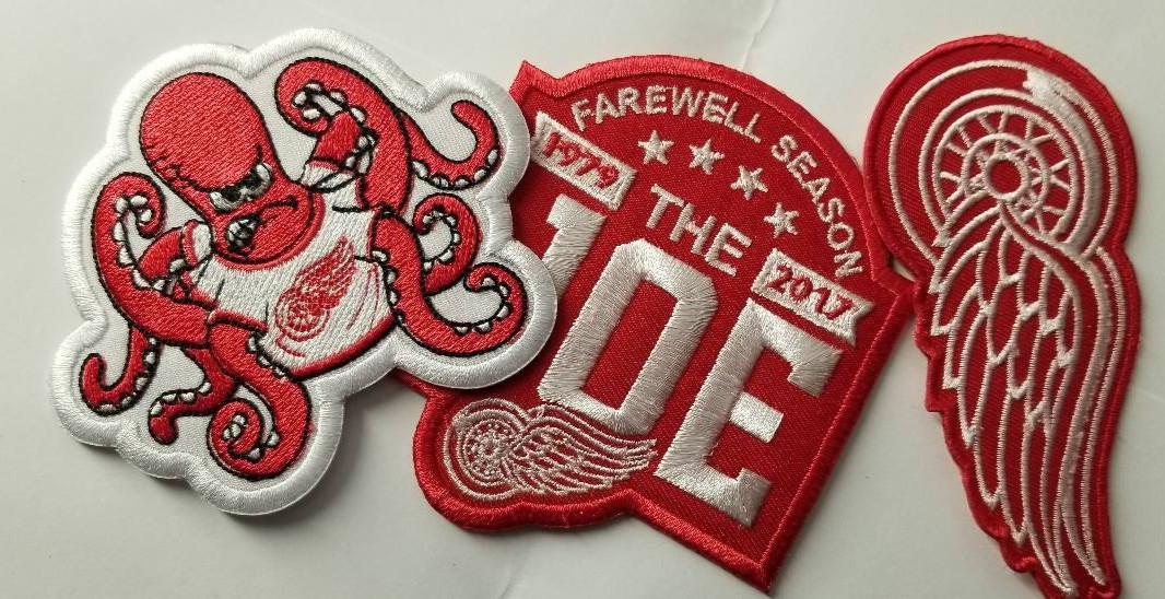 Detroit Red Wings 3 pc Embroidered Patch misc size 3"-3.5"?