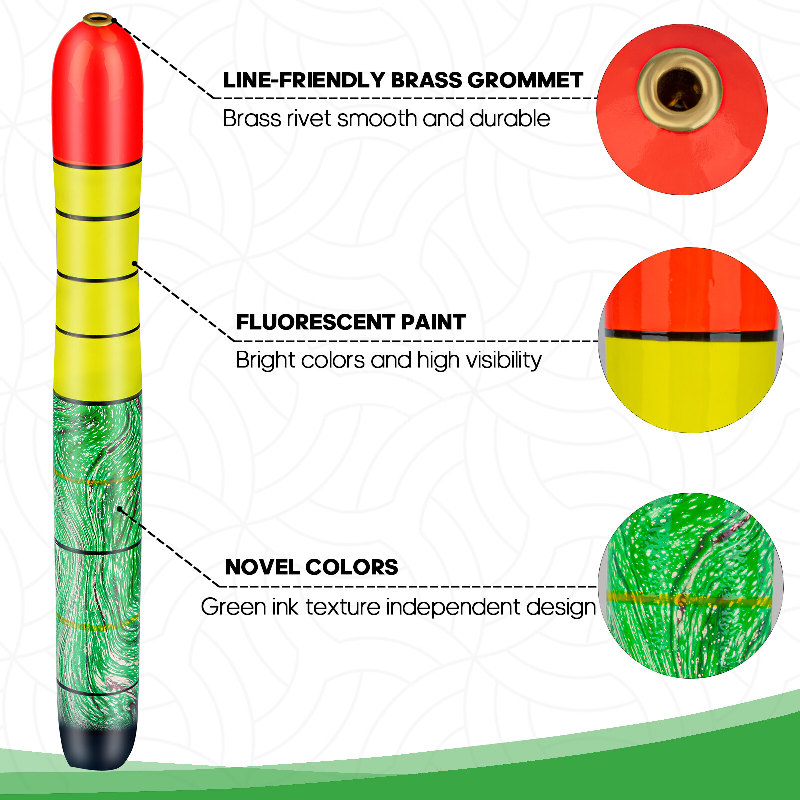 7/8/10/12inch Balsa Wood Body Fishing Bobbers High Visiblity Fishing Pole Floats