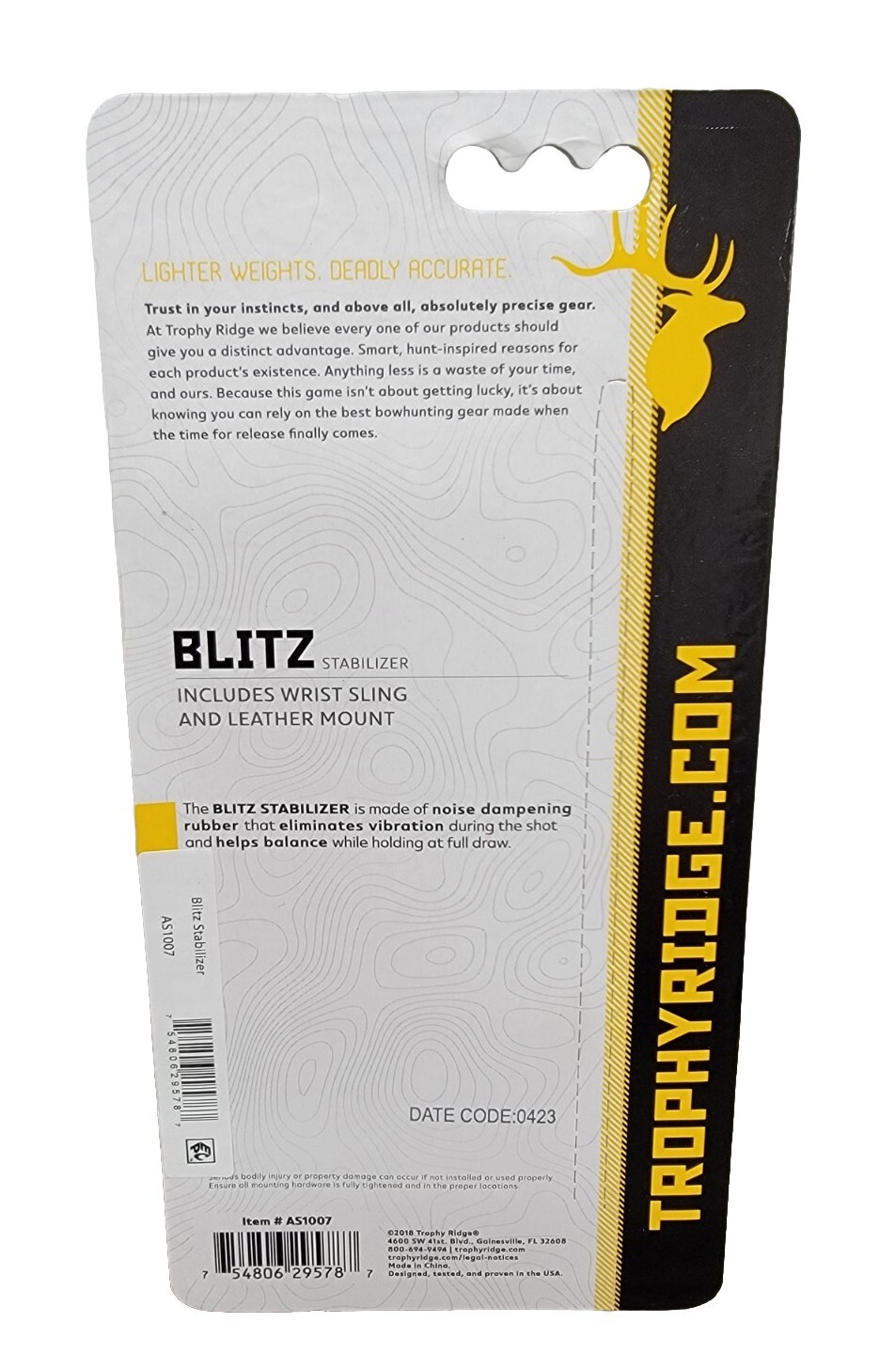 Trophy Ridge Blitz Stabilizer 6" Balance During The Shot Eliminates Vibrations