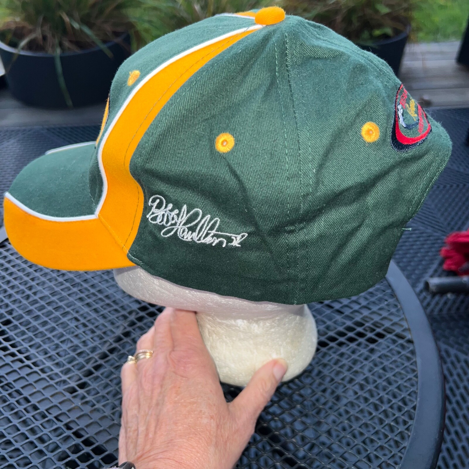 Eckrich Bobby Hamilton #35 Team Renaissance Motorsports Hat Cap Hook Loop EUC