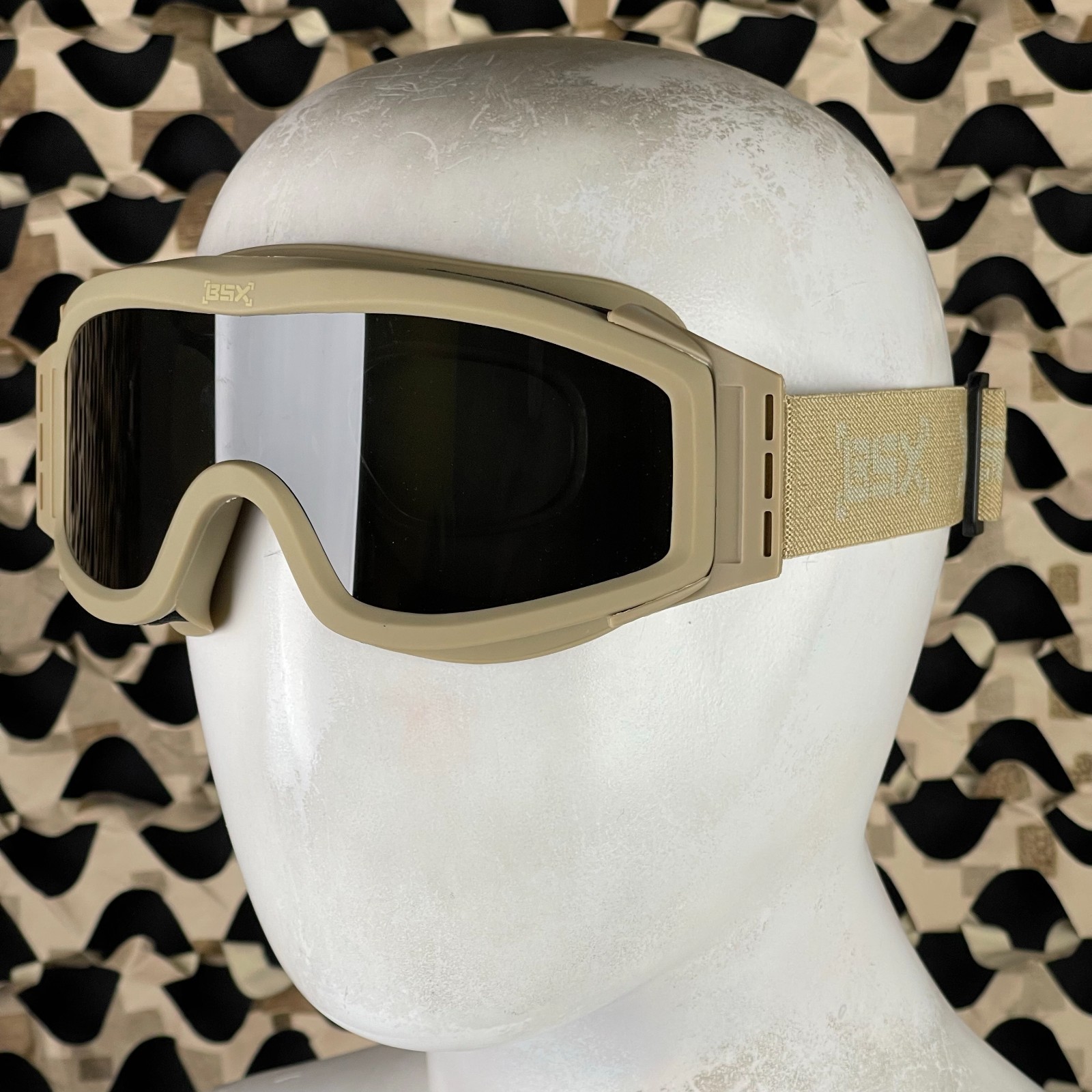 NEW BSX Tango Airsoft Goggle - Standard w/ Multiple Lenses - Tan