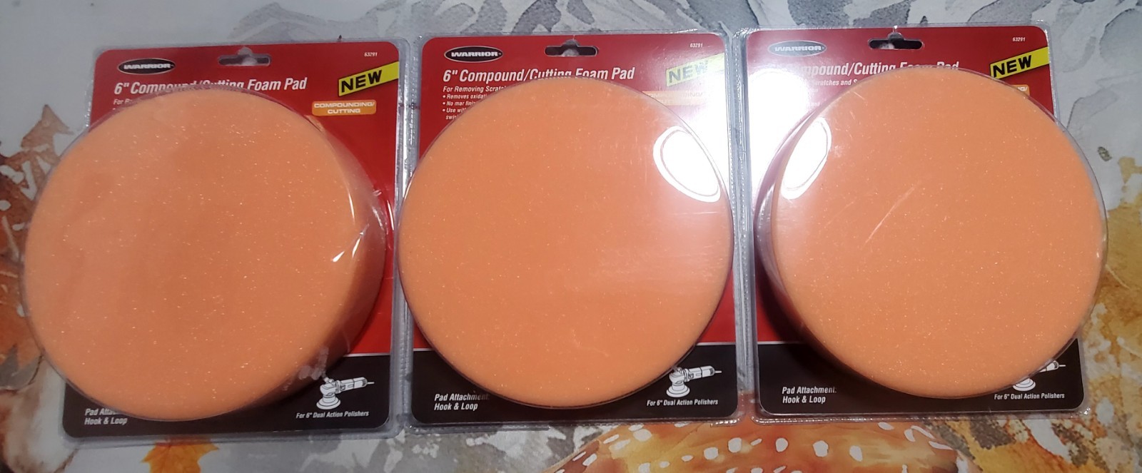 6" Compound Cutting Foam Pad New Set Of 3