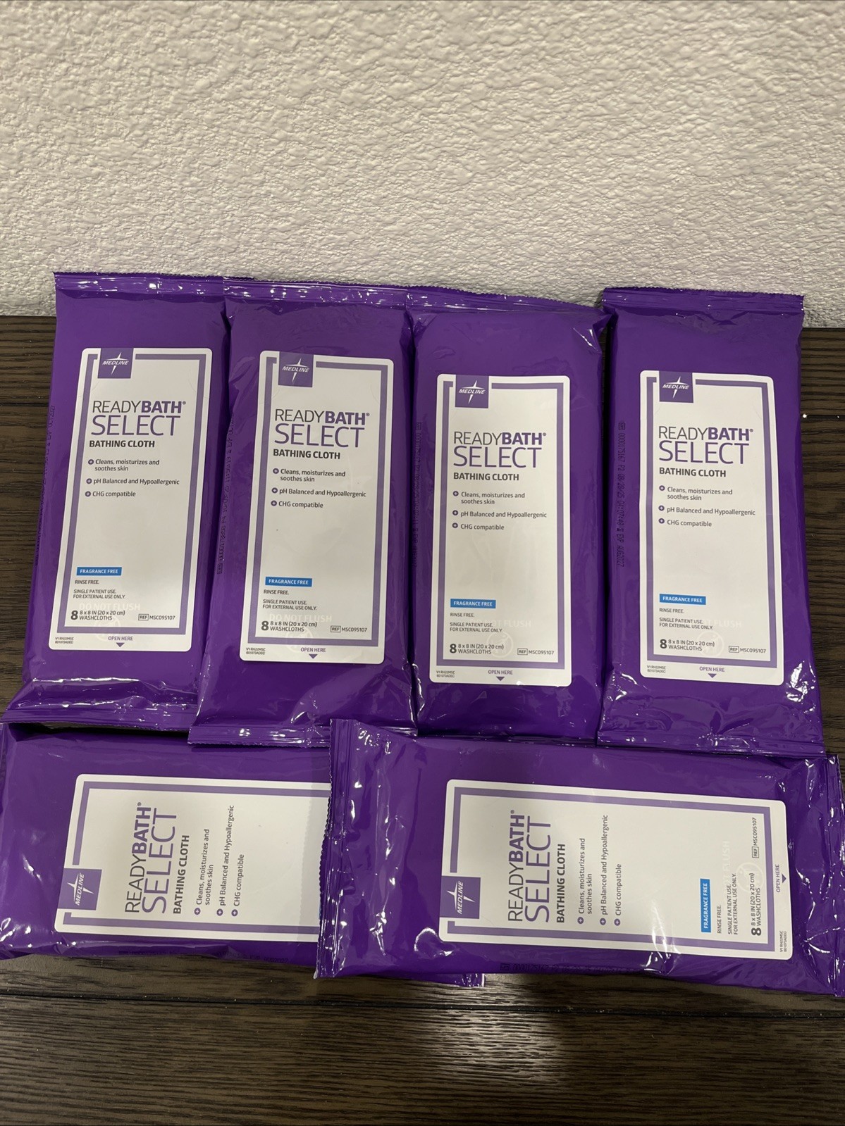 Lot Of 6 Medline ReadyBath Select Bathing Cloth Fragrance Free Exp 08/2027
