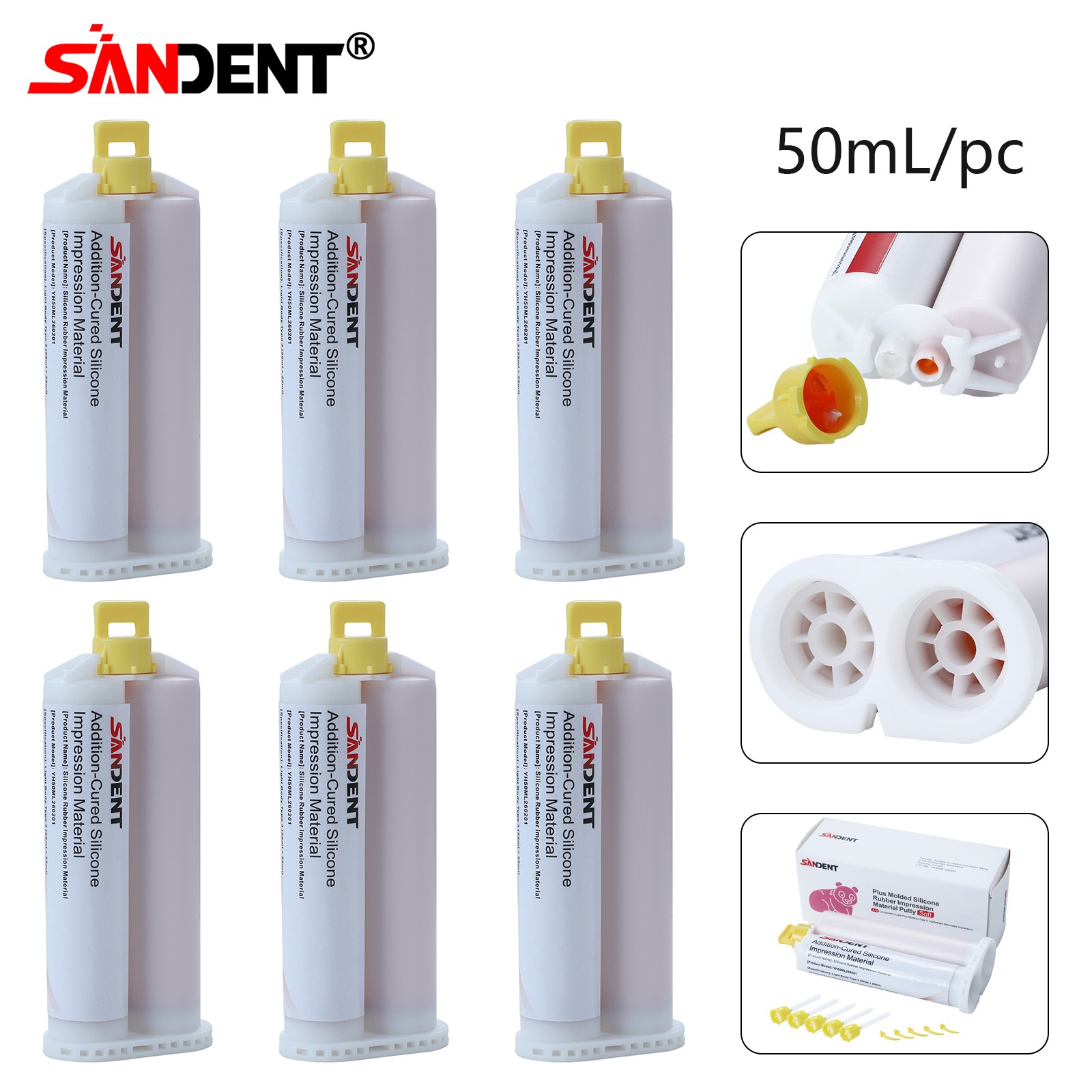 Dental Impression Material VPS Light Body Regular Set (6 Cartridge &30 Tips)PVS