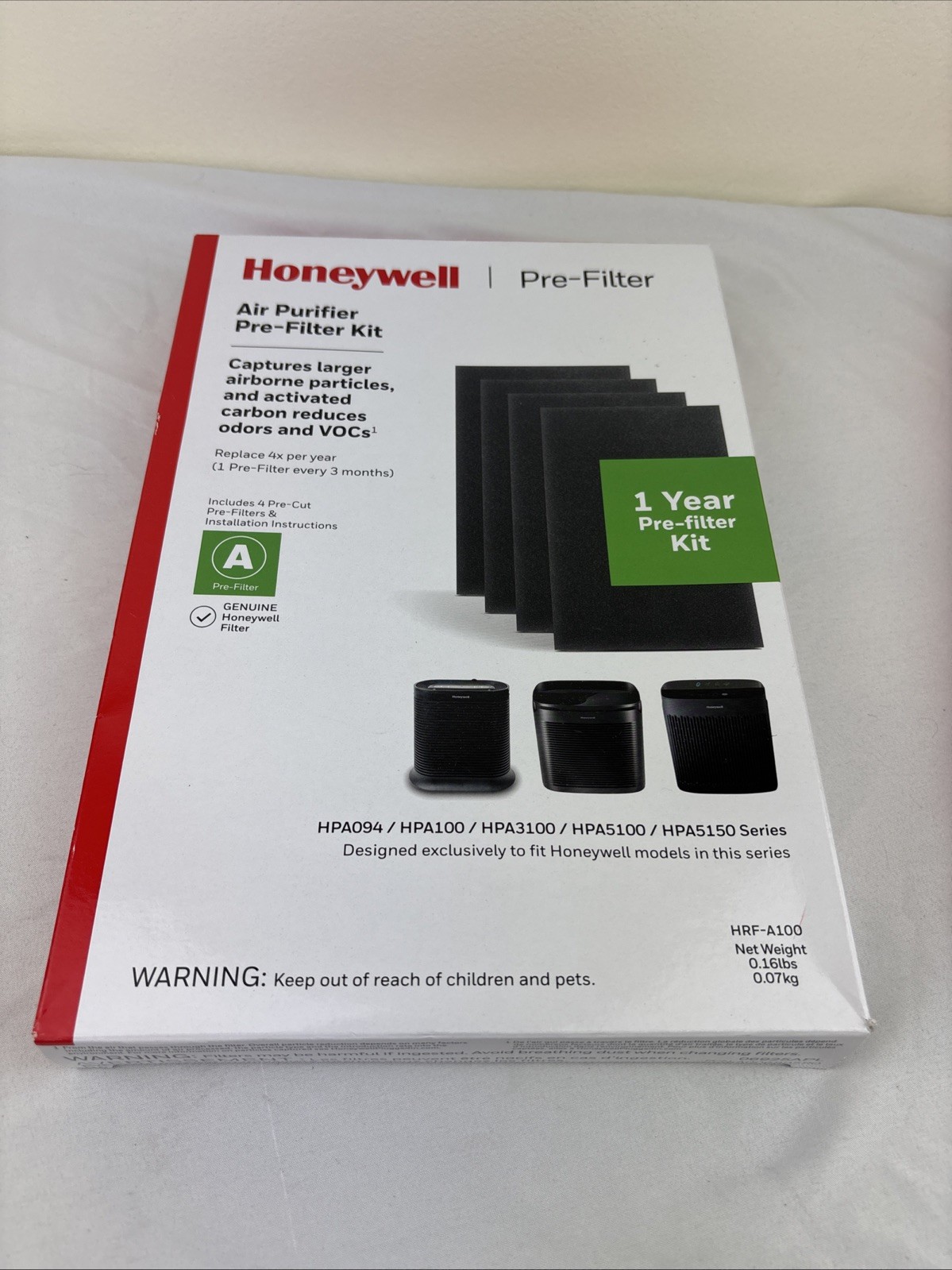 Honeywell Hrf-a100 Air Purifier Pre Kit Filter, 4-Pack - Allergen Air