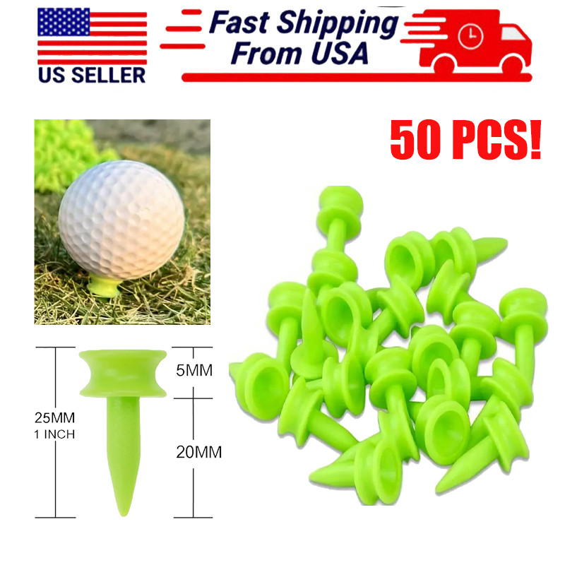 50 Pcs Green Golf Tees Position Limiting 25mm Tees Plastic Golf Tees Accecories