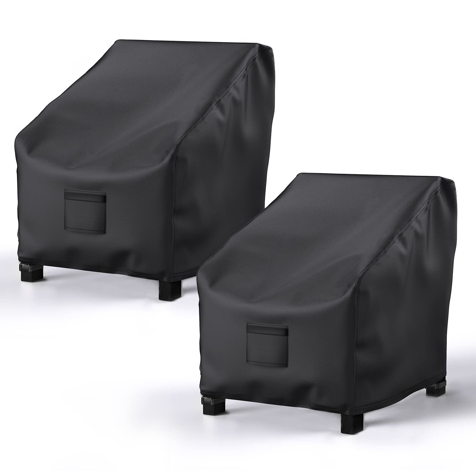 Patio Chair Covers Waterproof 600D Heavy Duty 38" W x 31" D x 29" H Black Large