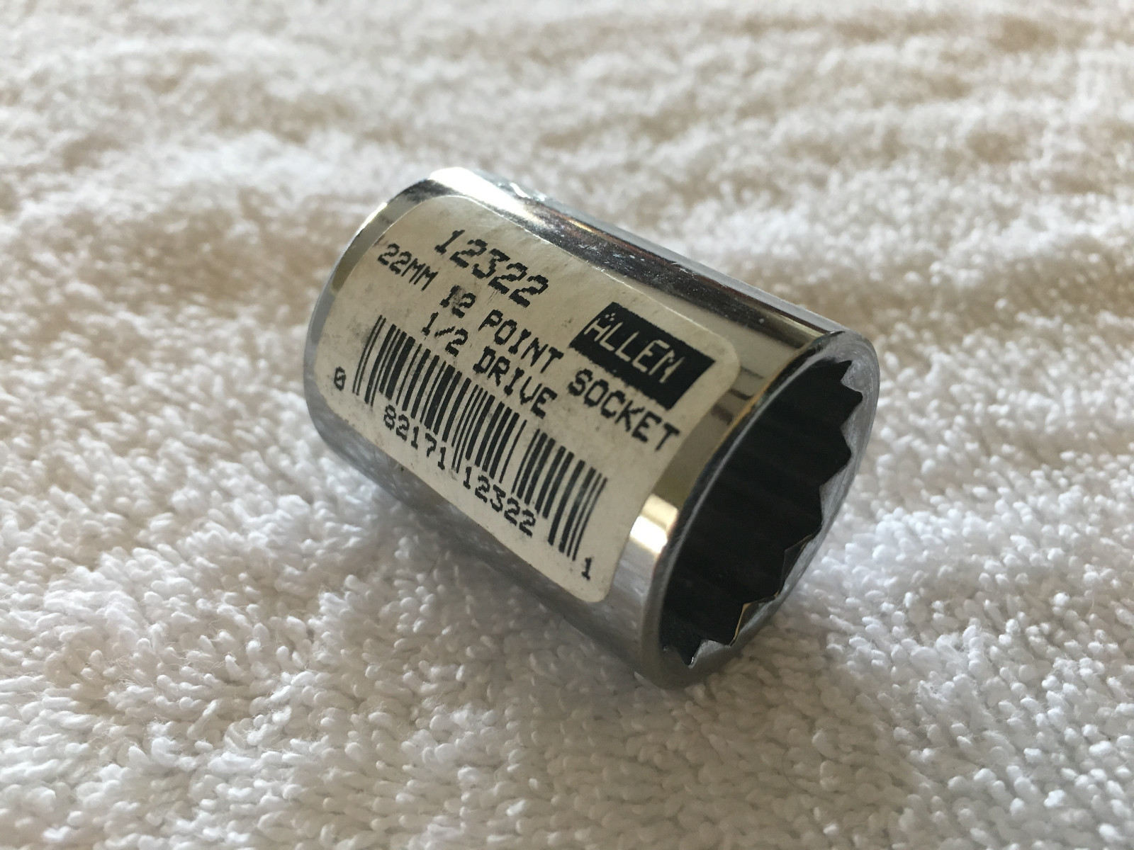 Allen 22mm 12 Point Socket 1/2 Drive 12322 - New