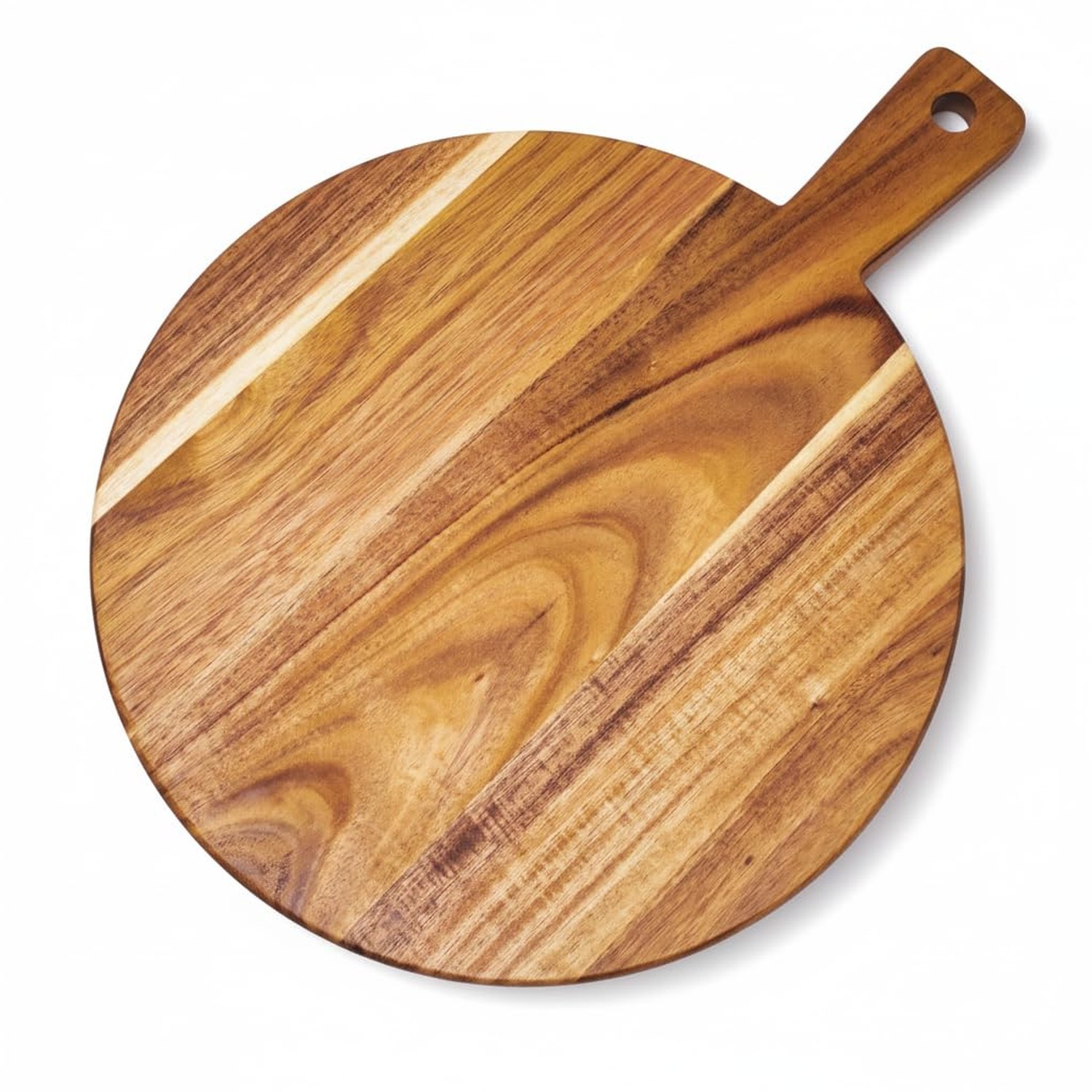 Large Acacia Wood Cutting Board with Handle 17''X13'', Charcuterie Board, Ser...