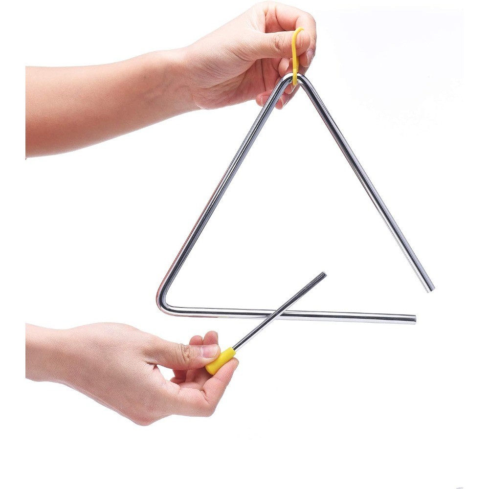 8 Inch Musical Steel Triangle Percussion Instrument With Striker