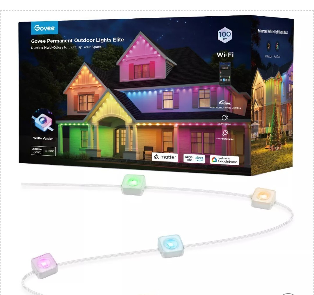 GOVEE PERMANENT OUTDOOR LIGHTS ELITE 100Ft-White Version H805A