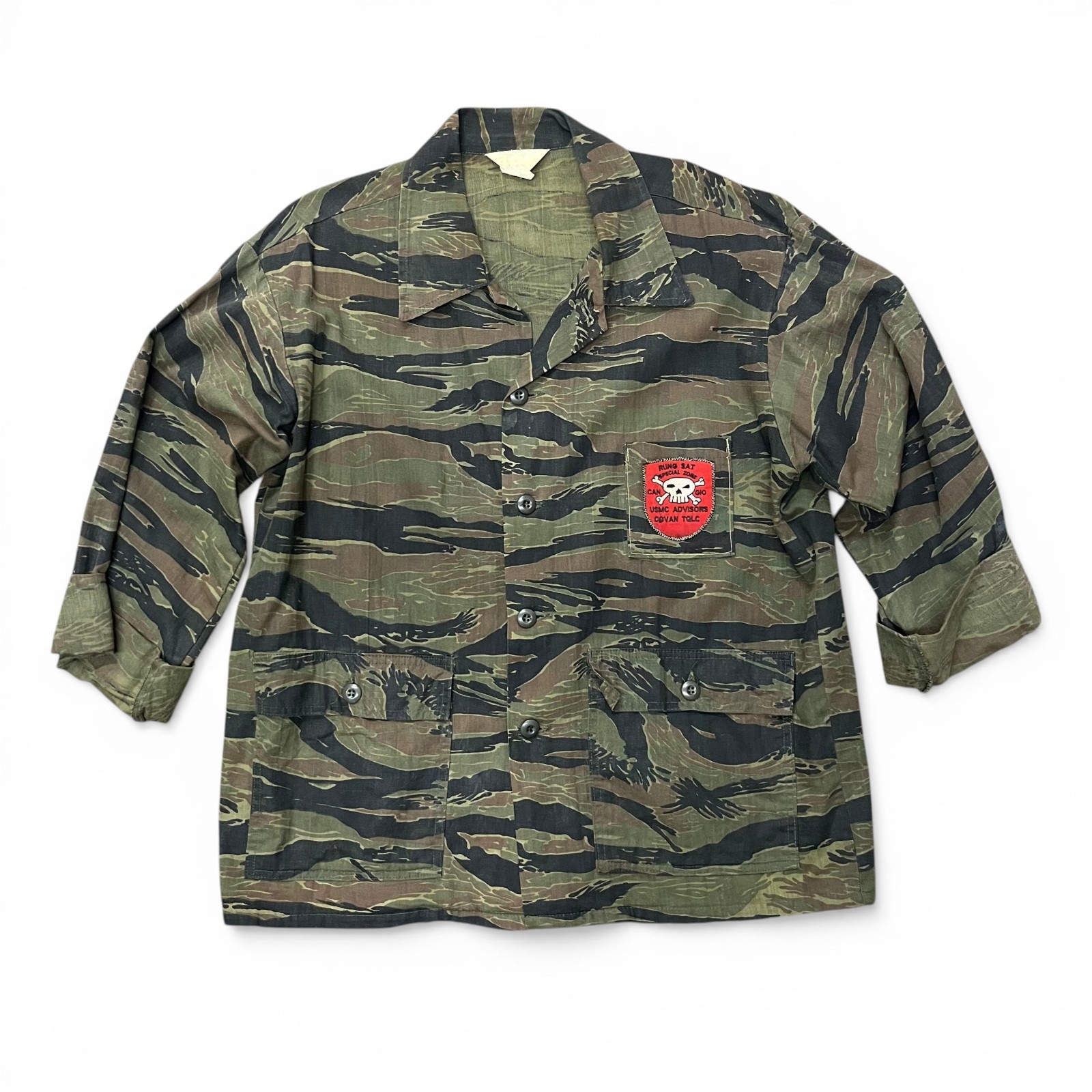 Vietnam War Tiger Stripe Jacket with USMC Rung Sat Special Zone Advisor Patch
