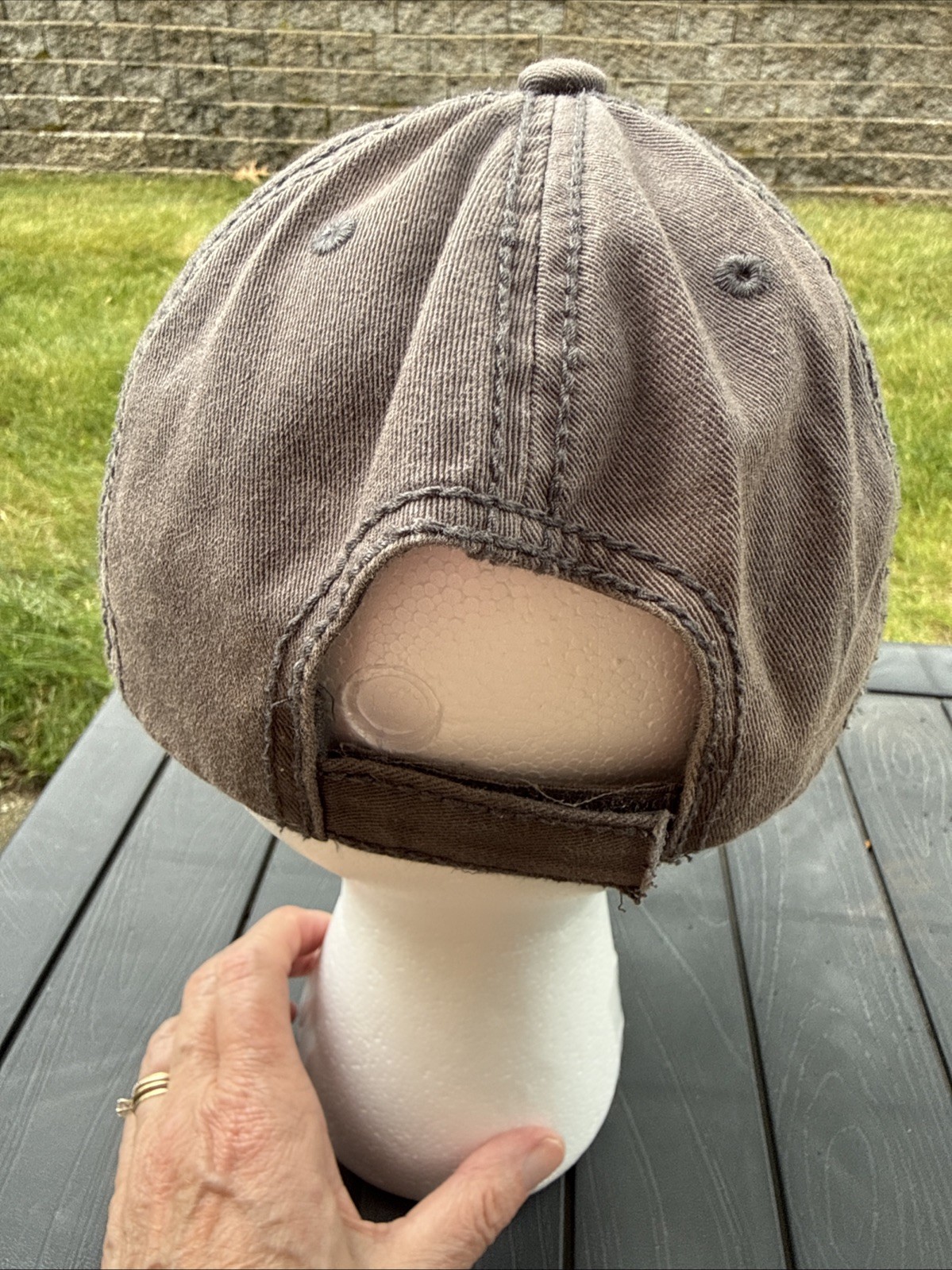 CANCUN Mexico Est 1970 Lite Dark Gray & Orange Hat Cap Distressed Hook Loop