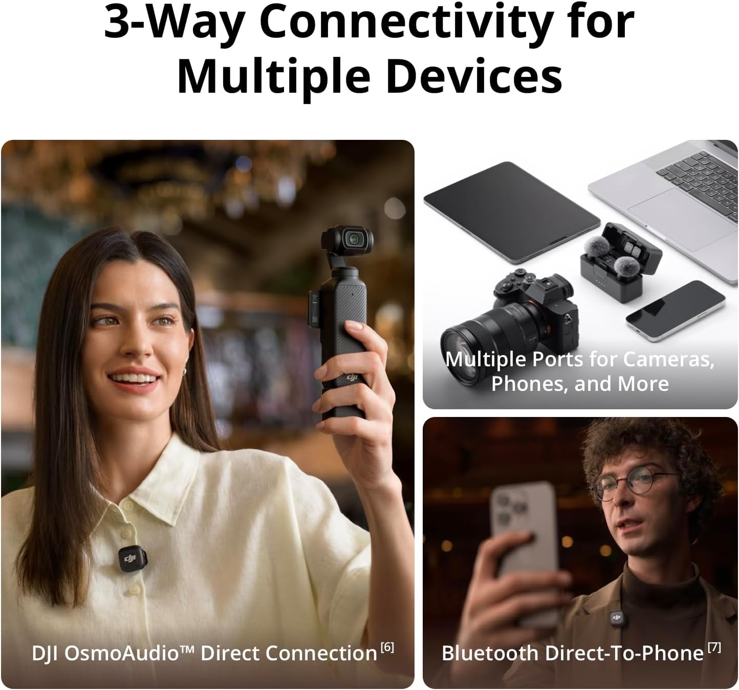 DJI Mic 3 Transmitter,Wireless Microphone Lavalier F/ iPhone/Camera/Android,Vlog
