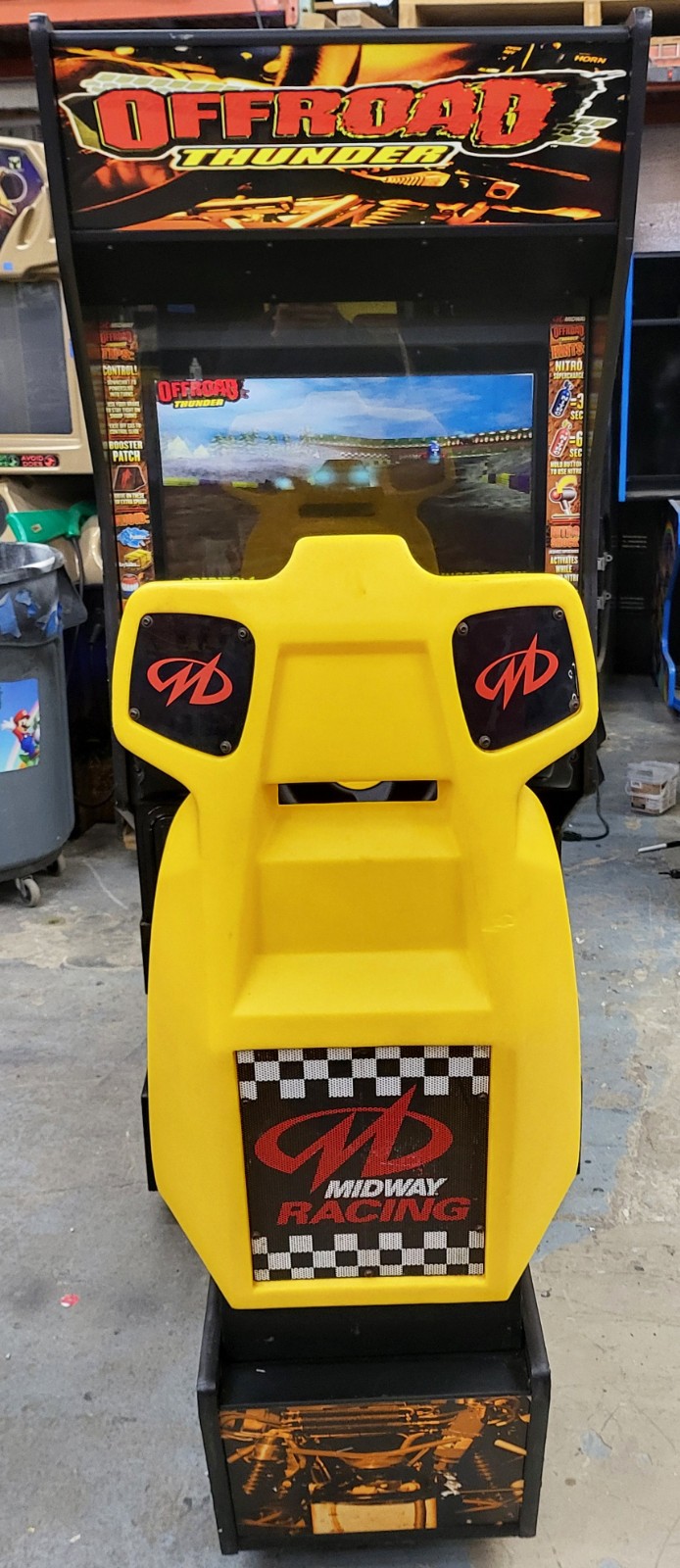 Midway OFFROAD THUNDER Sit Down Arcade Driving Video Game Machine - 24" LCD