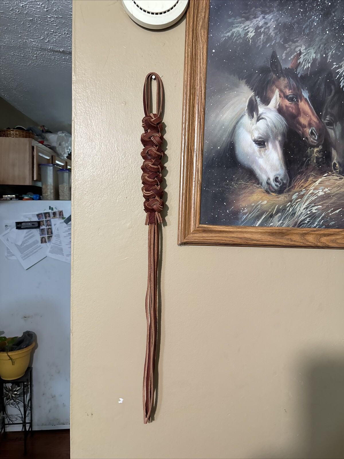 SADDLE HORSE CUARTA CHARRA. CHICOTE MEXICANO DE CUERO. HORSE QUIRT. CHARRERIA