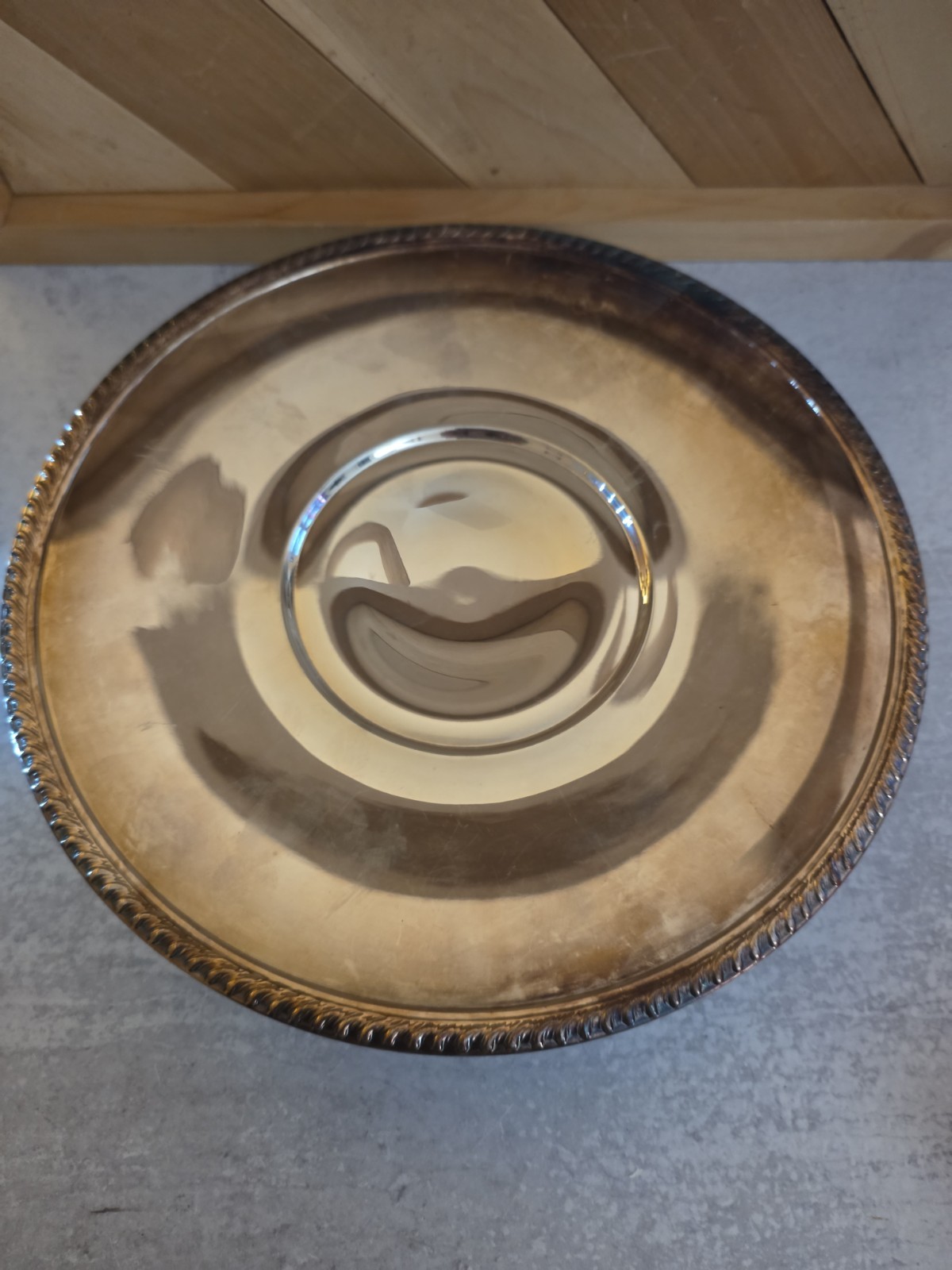 Round Silverplate Dish On Stand, 10" Diameter, 2" Tall