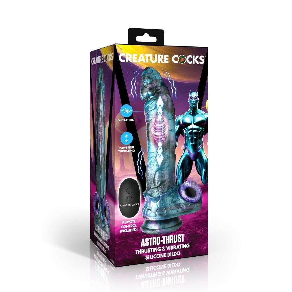 Astro-Thrust Thrusting Vibrating Silicone Dildo Creature Cocks Alien Cock Remote