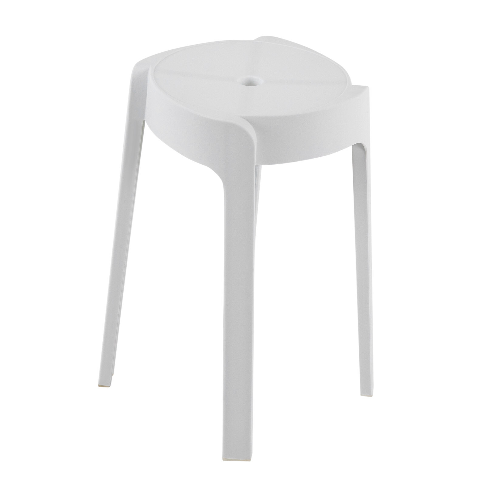 5Pcs Plastic Stools 18'' Height Indoor OutdoorKitchen Bar Chairs Stackable White